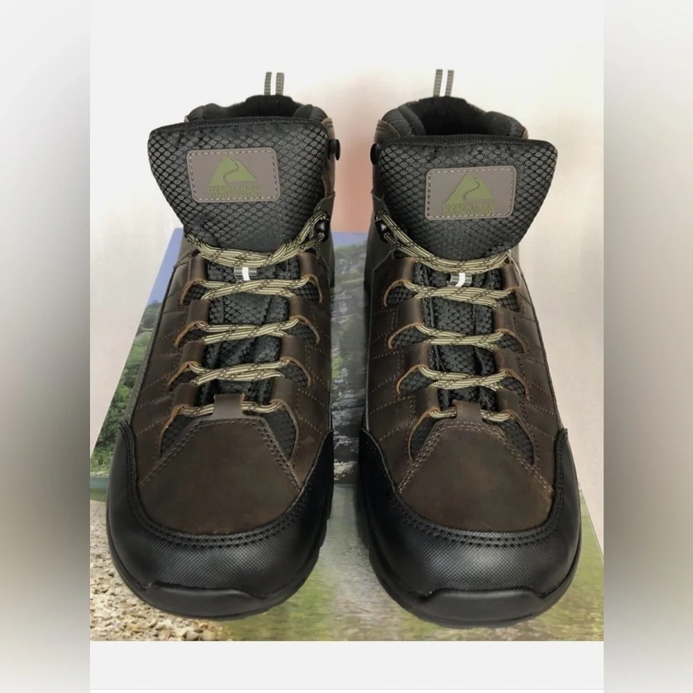 Ozark Trail Brown and Black Hiking Boots Durable Outdoor Footwear